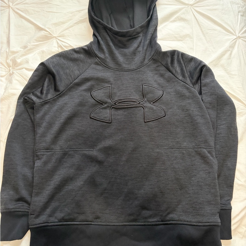 Under Armour Women's Charcoal Gray Pullover Hoodie with Logo